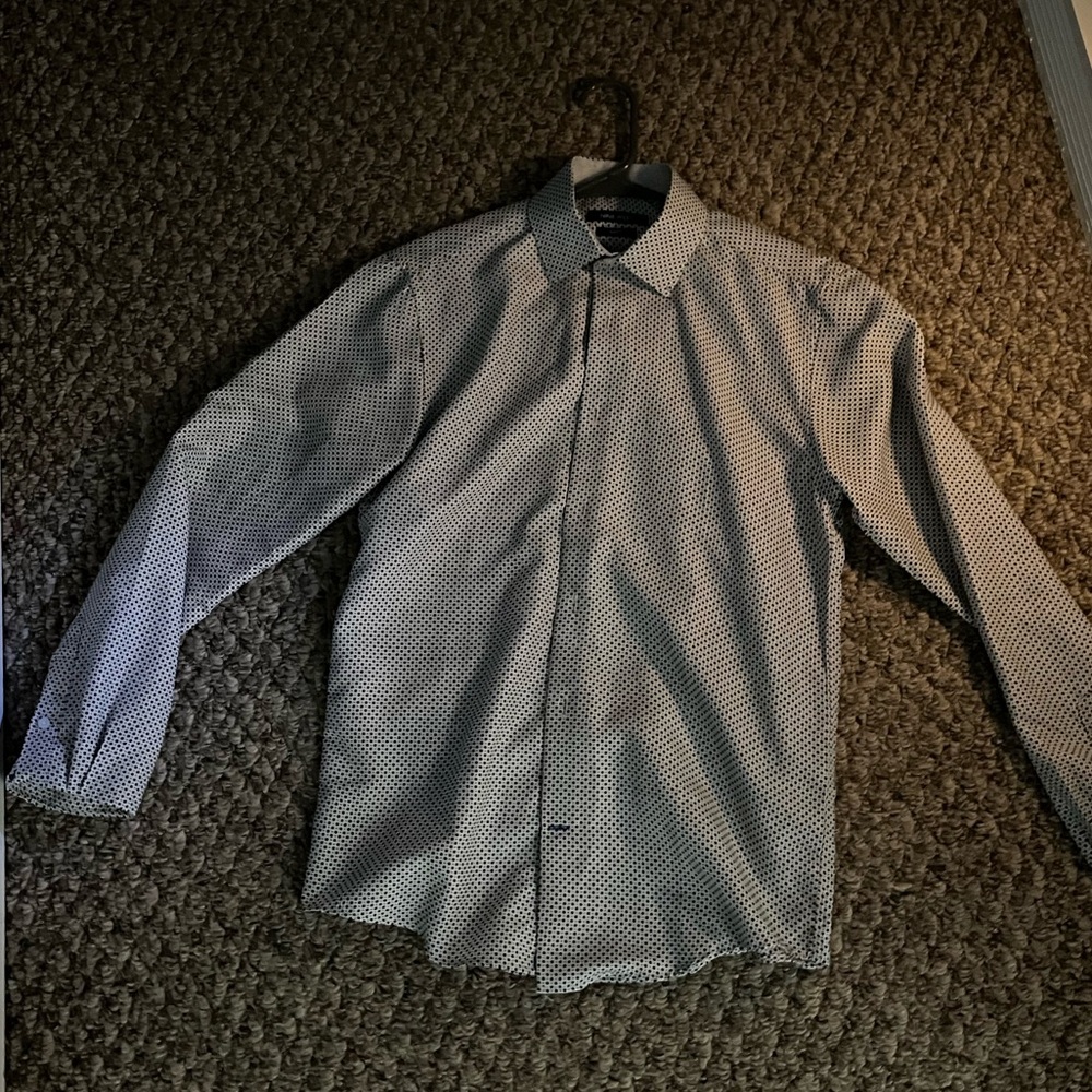 Men’s White Dotted Button up